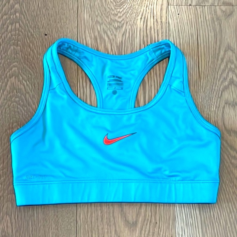 Nike Pro Women’s Dri-Fit Swoosh Non-padded Sports Bra - TEAL - Size Small